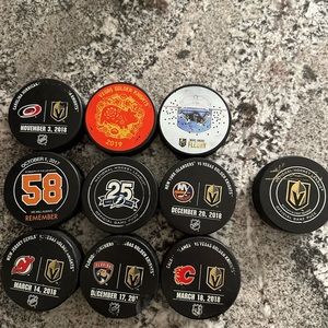 VGK Pucks with bonus autographed one. 🤩